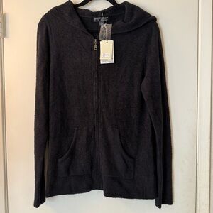 NWT Barefoot Dreams Cozychic Lite Hooded Zip-Up Jacket